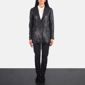 Marilyn Black Leather Blazer