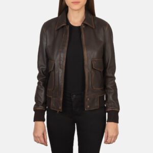 Westa A-2 Brown Leather Bomber Jacket