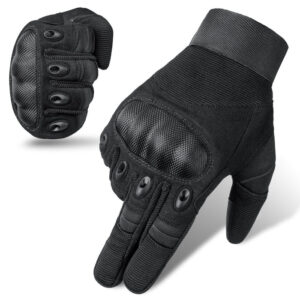 Shock Resistant Leather Biker Gloves